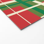 Mid Century Modern Deconstructed Christmas Plaid Pattern in Retro Red, Olive Green, and Xmas Cream Welcome Mat Gallery Image 2