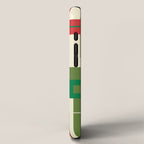 Mid Century Modern Deconstructed Christmas Plaid Pattern in Retro Red, Olive Green, and Xmas Cream iPhone Case Gallery Image 2