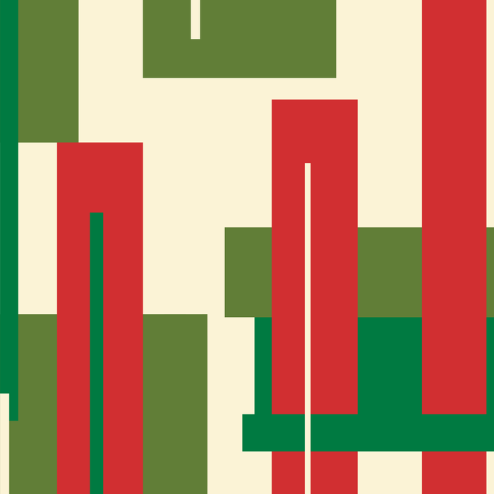 Mid Century Modern Deconstructed Christmas Plaid Pattern in Retro Red, Olive Green, and Xmas Cream Coffee Mug Gallery Image 2