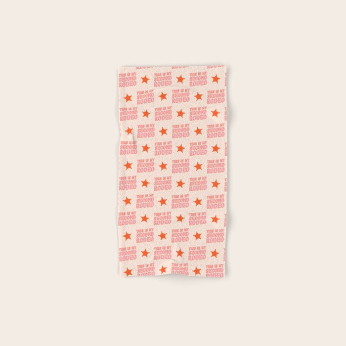 This is My Second Rodeo (pink and orange saloon-style letters) Bath Towel Gallery Image 1
