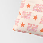 This is My Second Rodeo (pink and orange saloon-style letters) Pillow Sham Gallery Image 4