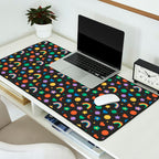 Funny retro cartoon doodle sticker pattern Desk Mat Gallery Image 2