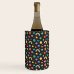 Funny retro cartoon doodle sticker pattern Wine Chiller Gallery Image 2