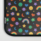 Funny retro cartoon doodle sticker pattern Laptop Sleeve Gallery Image 3