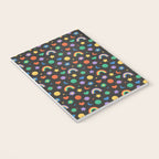 Funny retro cartoon doodle sticker pattern Notebook Gallery Image 3