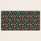Funny retro cartoon doodle sticker pattern Desk Mat Gallery Image 3