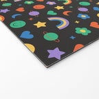 Funny retro cartoon doodle sticker pattern Welcome Mat Gallery Image 2