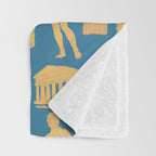Roman Architecture Ancient Monuments and Italian Statues Throw Blanket Gallery Image 3