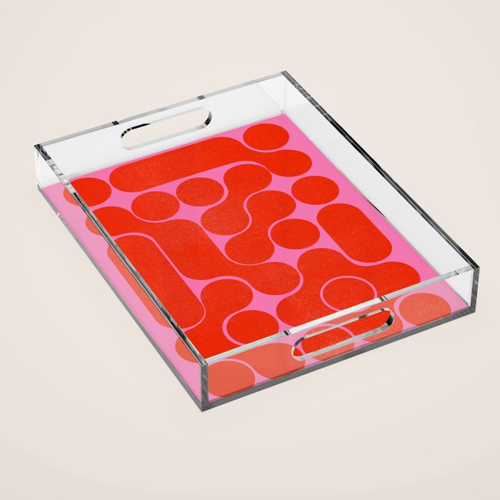 Abstract mid-century shapes no 6 Acrylic Tray Gallery Image 1