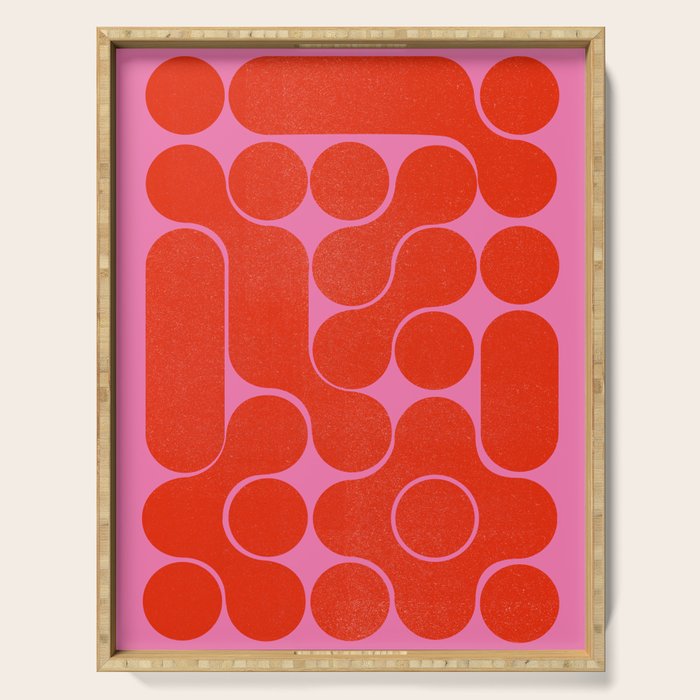 Abstract mid-century shapes no 6 Serving Tray Gallery Image 1