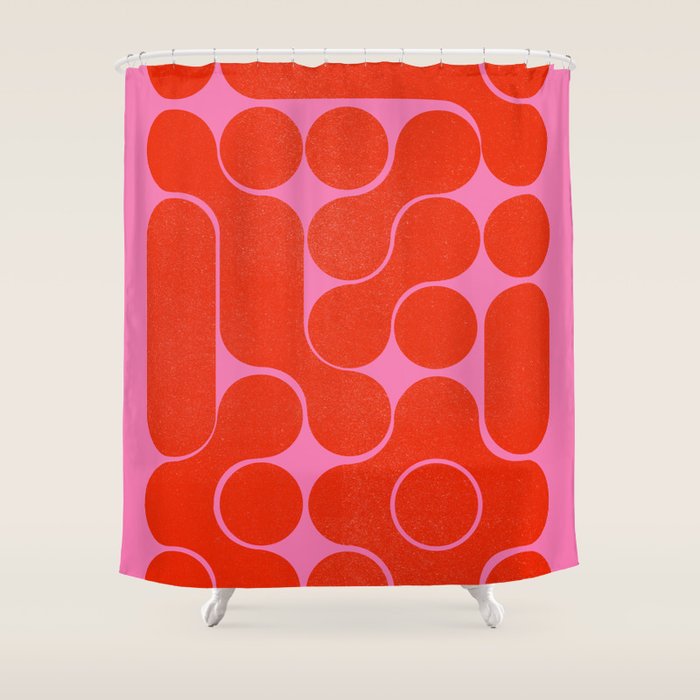 Abstract mid-century shapes no 6 Shower Curtain Gallery Image 1