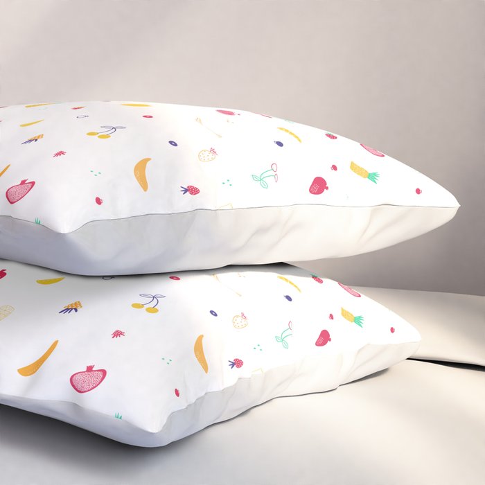 Ditsy Fruity Doodles Pillow Sham Gallery Image 3