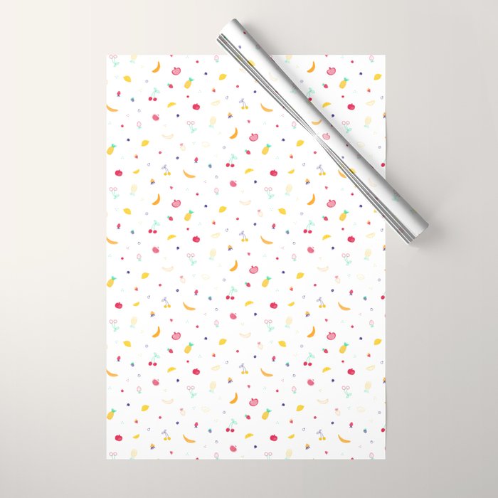 Ditsy Fruity Doodles Wrapping Paper Gallery Image 1