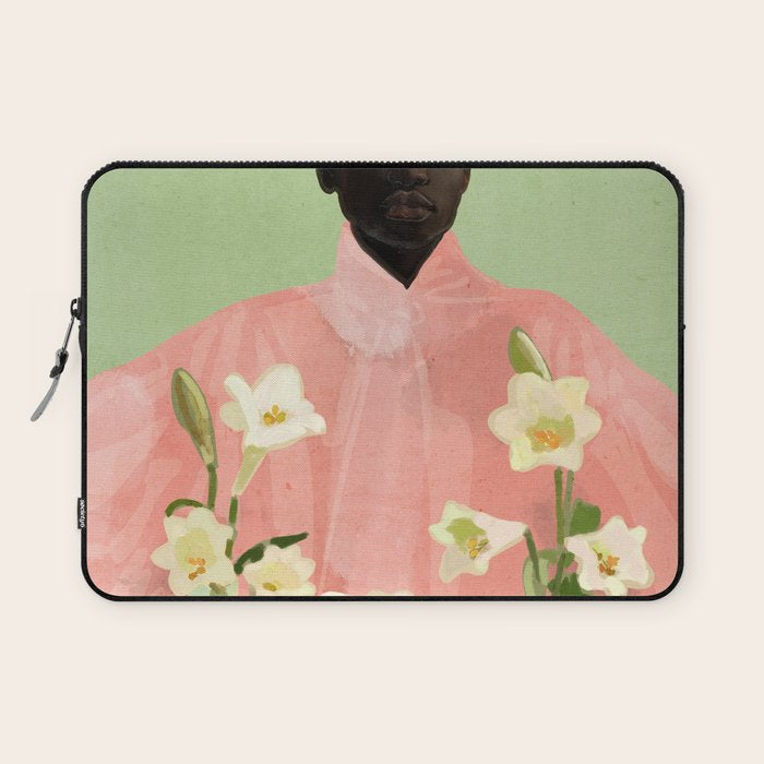 Girl Holding Flowers 3 Laptop Sleeve Gallery Image 1