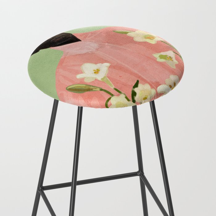 Girl Holding Flowers 3 Stool Gallery Image 2