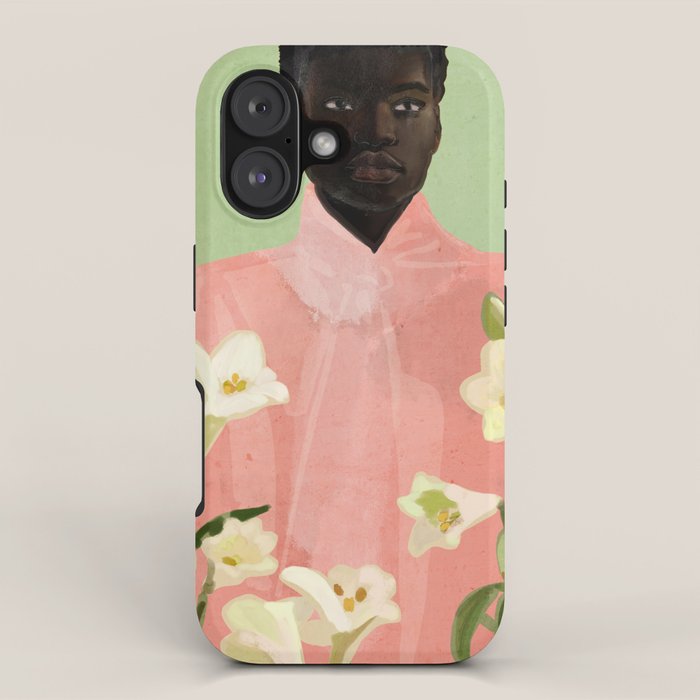 Girl Holding Flowers 3 iPhone Case Gallery Image 1
