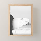 Catch a Wave - Abstract Surf Board photography - Black and White Surfer - Ocean Sea Travel photo Mini Art Print Gallery Image 1