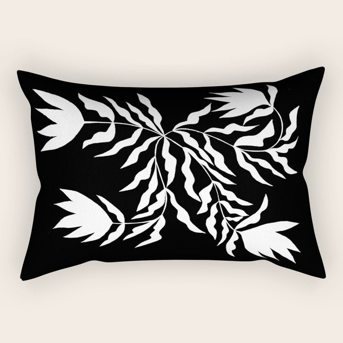 Tulip Tremble In Black  Rectangular Pillow Gallery Image 2