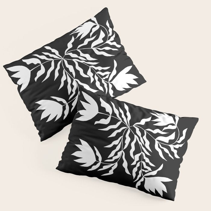 Tulip Tremble In Black  Pillow Sham Gallery Image 3