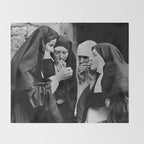 Smoking Nuns Vintage Photo -Smoking Nuns Throw Blanket Gallery Image 2