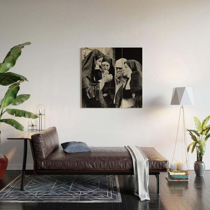 Smoking Nuns Vintage Photo -Smoking Nuns Wood Wall Art Gallery Image 2