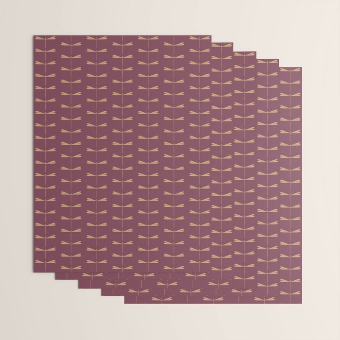 Dragonfly Pattern XIII Mauve Wrapping Paper Gallery Image 3