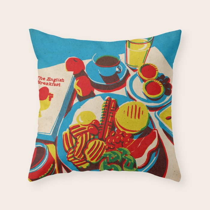 English Breakfast B Throw Pillow Gallery Image 1
