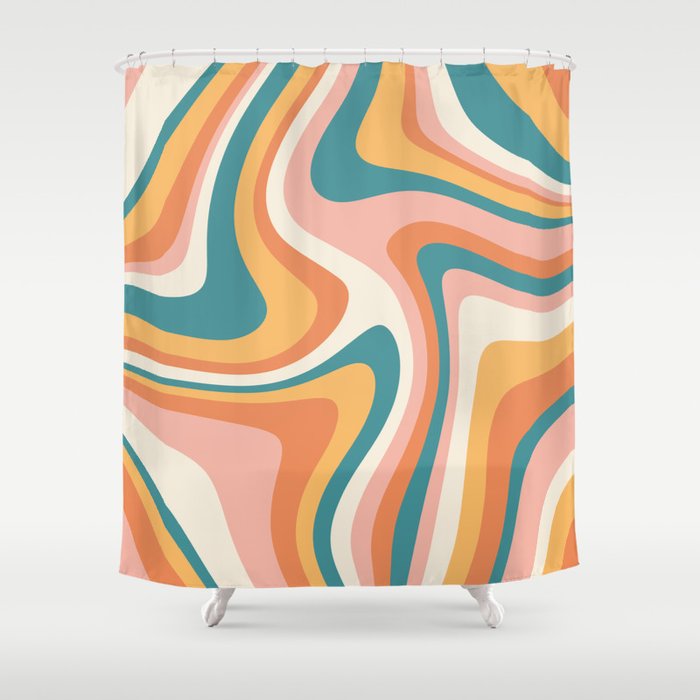 Abstract Wavy Stripes LXIII Shower Curtain Gallery Image 1