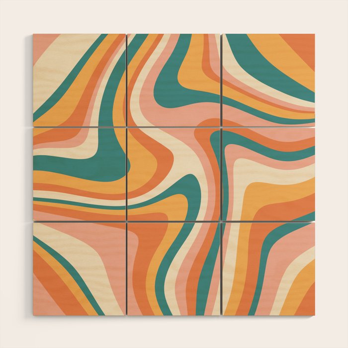 Abstract Wavy Stripes LXIII Wood Wall Art Gallery Image 1
