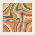 Abstract Wavy Stripes LXIII Wood Wall Art Gallery Image 1