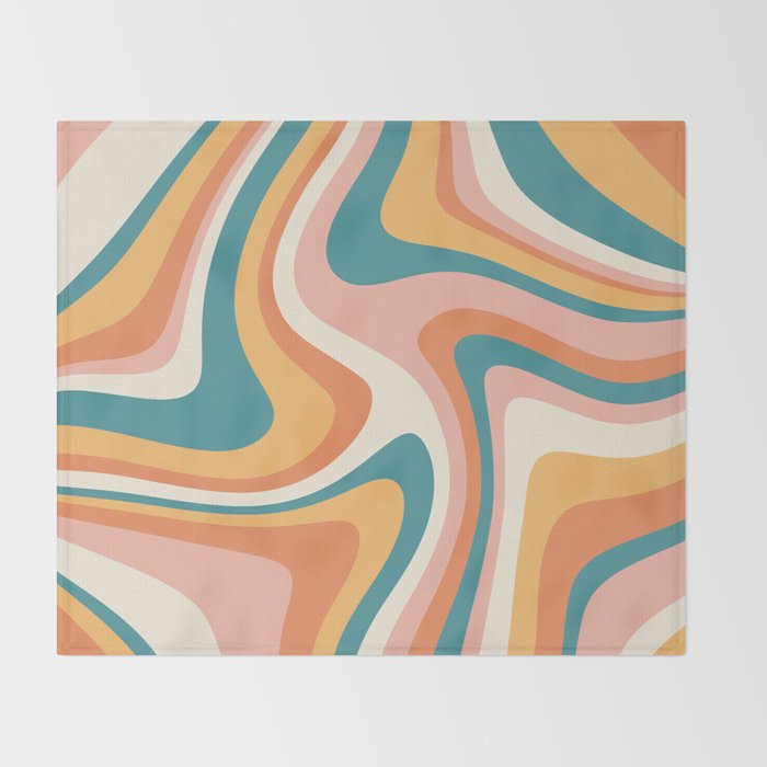 Abstract Wavy Stripes LXIII Throw Blanket Gallery Image 2