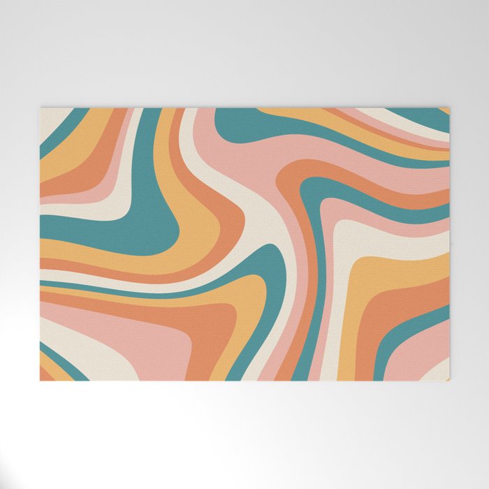 Abstract Wavy Stripes LXIII Welcome Mat Gallery Image 1