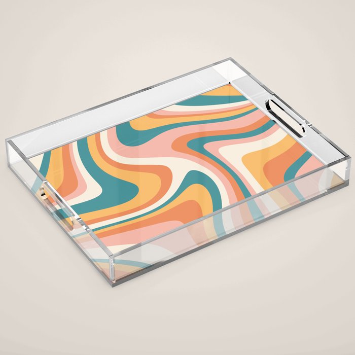 Abstract Wavy Stripes LXIII Acrylic Tray Gallery Image 1