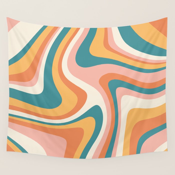 Abstract Wavy Stripes LXIII Wall Tapestry Gallery Image 1