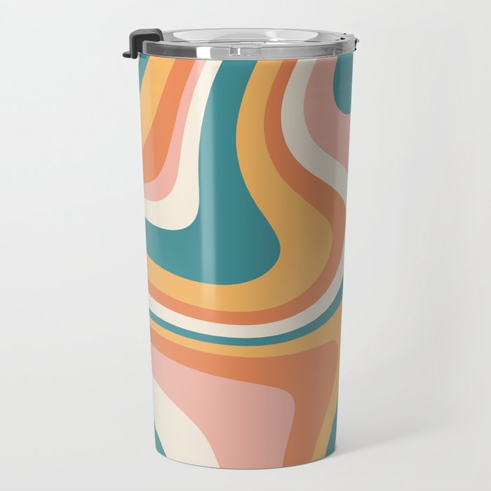 Abstract Wavy Stripes LXIII Travel Mug Gallery Image 3