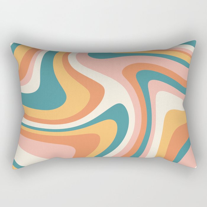 Abstract Wavy Stripes LXIII Rectangular Pillow Gallery Image 1