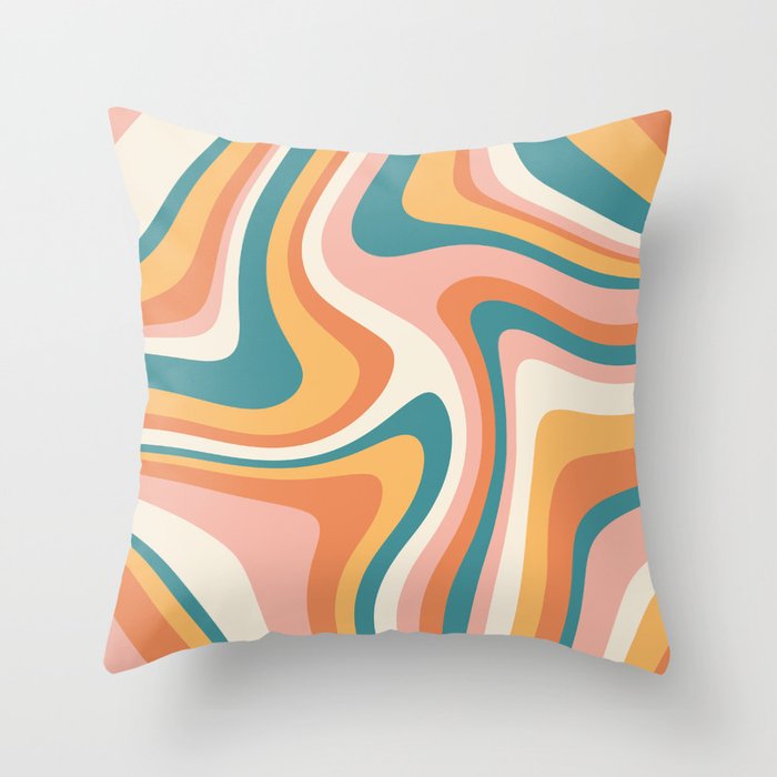 Abstract Wavy Stripes LXIII Throw Pillow Gallery Image 1