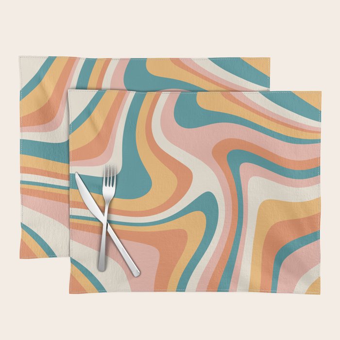 Abstract Wavy Stripes LXIII Placemat Gallery Image 1