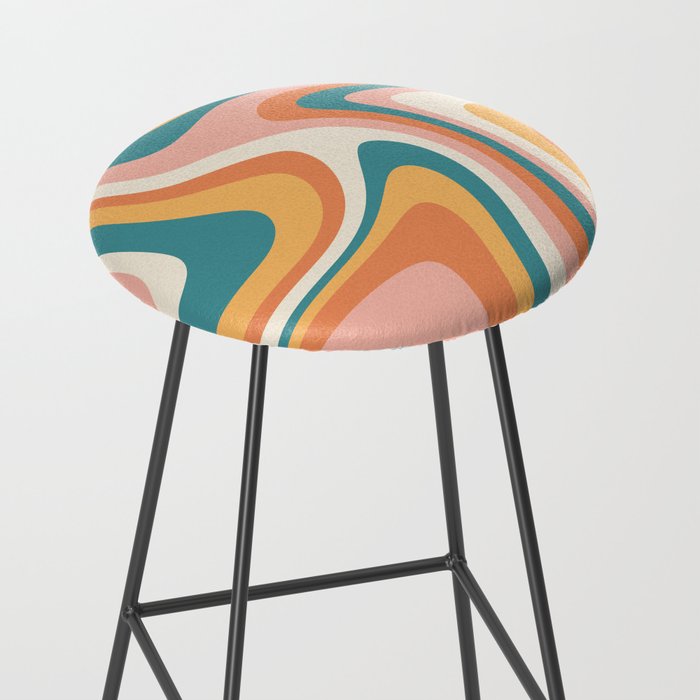 Abstract Wavy Stripes LXIII Stool Gallery Image 2