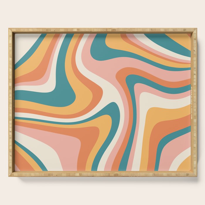 Abstract Wavy Stripes LXIII Serving Tray Gallery Image 1