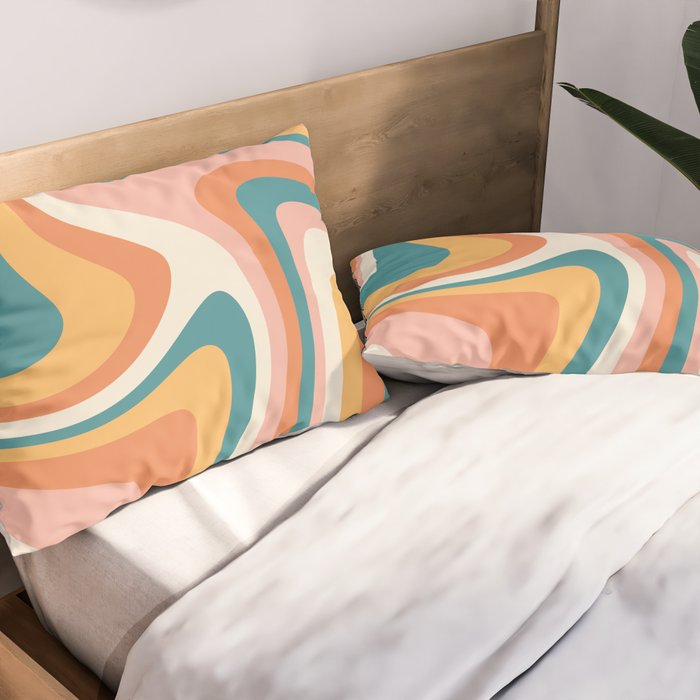 Abstract Wavy Stripes LXIII Pillow Sham Gallery Image 2