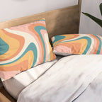 Abstract Wavy Stripes LXIII Pillow Sham Gallery Image 2