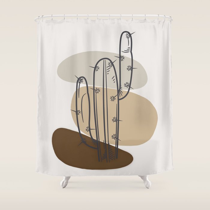 Abstract Cactus Shower Curtain Gallery Image 1