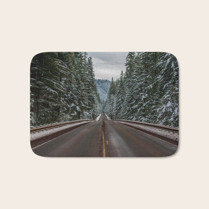 Winter Road Trip - Pacific Northwest Nature Photography Bath Mat Gallery Image 1