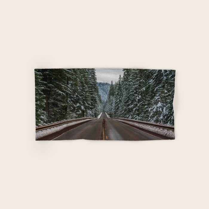 Winter Road Trip - Pacific Northwest Nature Photography Bath Towel Gallery Image 1
