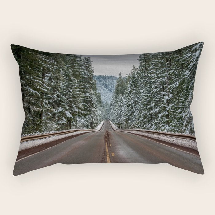 Winter Road Trip - Pacific Northwest Nature Photography Rectangular Pillow Gallery Image 2