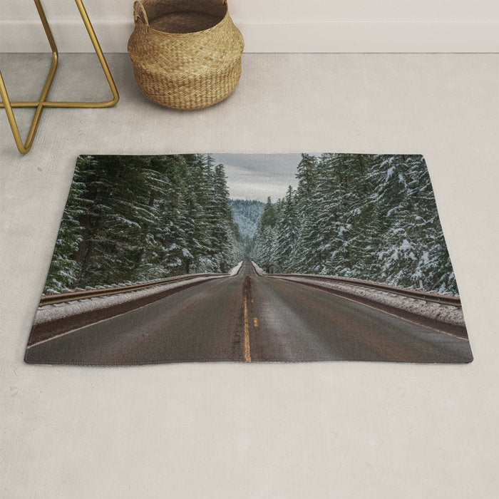 Winter Road Trip - Pacific Northwest Nature Photography Rug Gallery Image 1