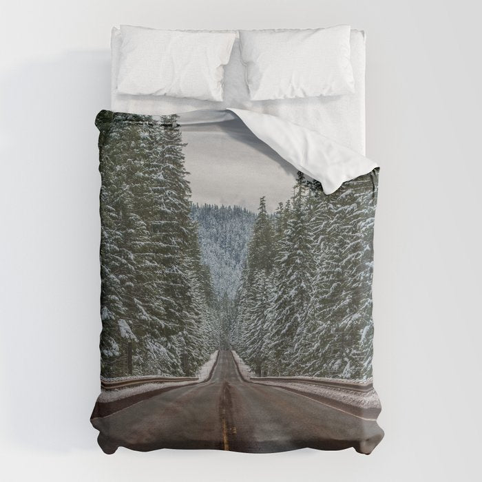 Winter Road Trip - Pacific Northwest Nature Photography Duvet Cover Gallery Image 6