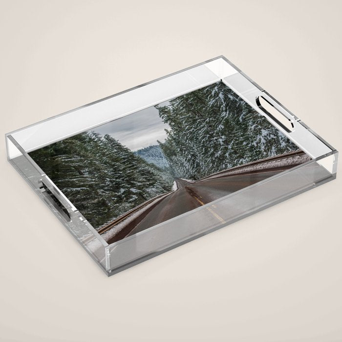 Winter Road Trip - Pacific Northwest Nature Photography Acrylic Tray Gallery Image 1
