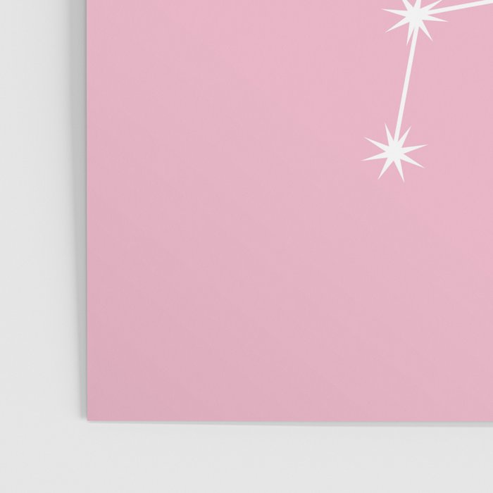 Libra Zodiac Star Constellation Line Art Soft Pink Poster Gallery Image 3